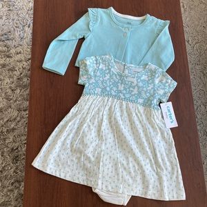 NWT. Carter’s Dress and Cardigan Set
